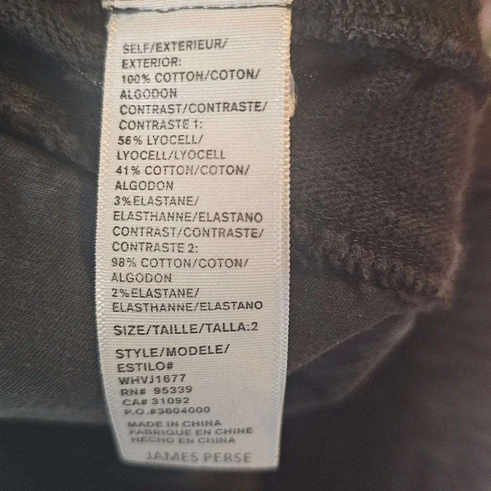 James Perse Standard Black Fade Joggers Pants Size 2 WHVJ1677 Mixed Media Ribbed